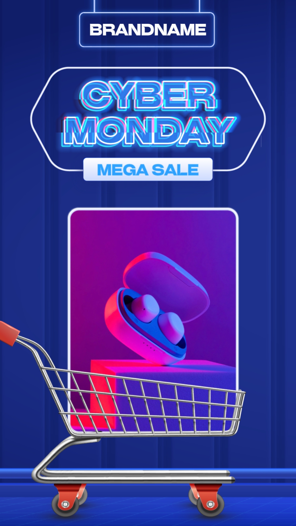 Cyber Monday Neon Fluorescent Colors Style 3C Modèle commercial de l'industrie