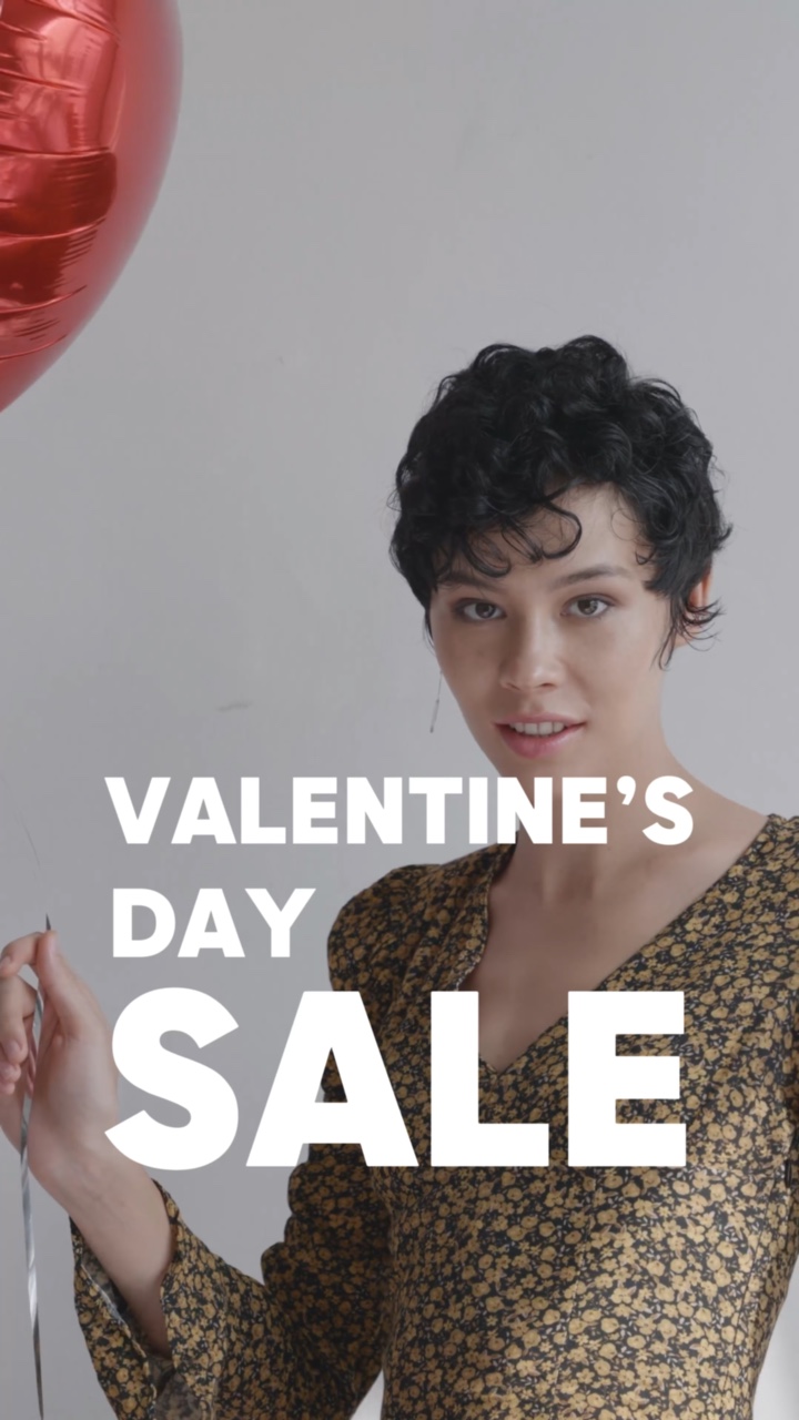 Affichage de la robe Promotion de la Saint-Valentin Texte Flash