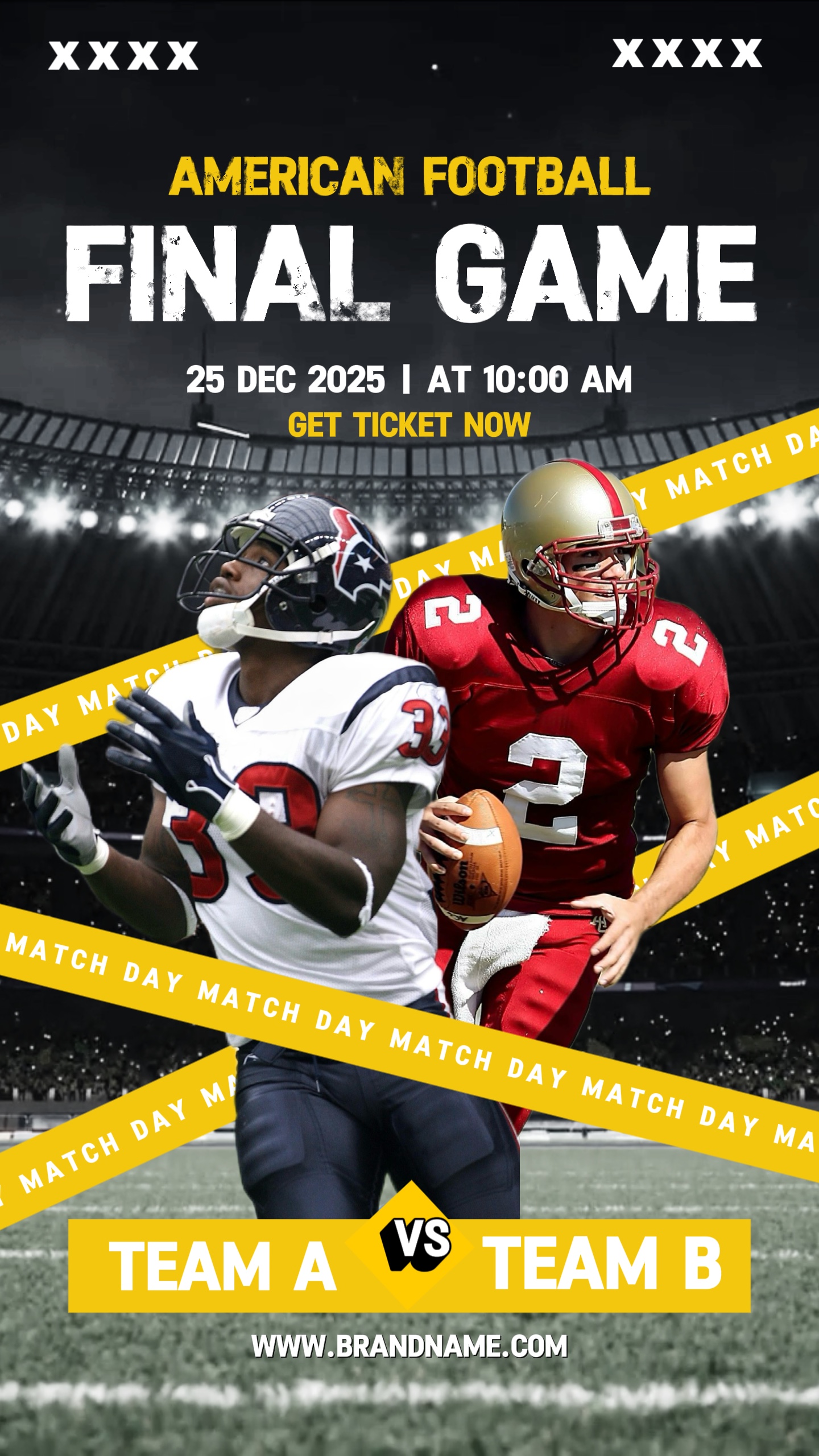 Yellow and White VS Style Multitrack Sports Event Reel