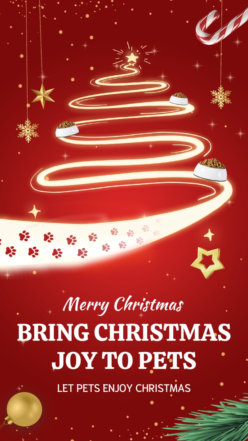 C2B Christmas Pet Food Red Promotion Template