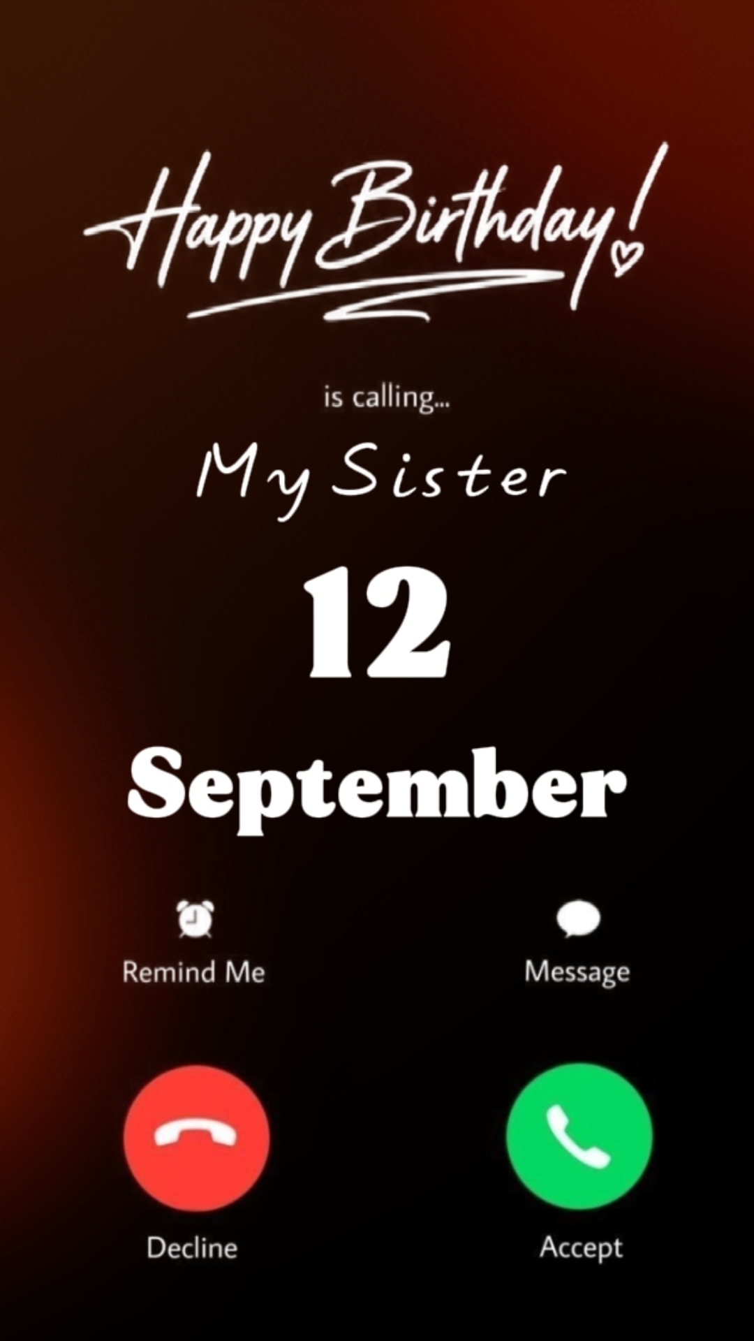 HBD IRMÃ 12 DE SETEMBRO