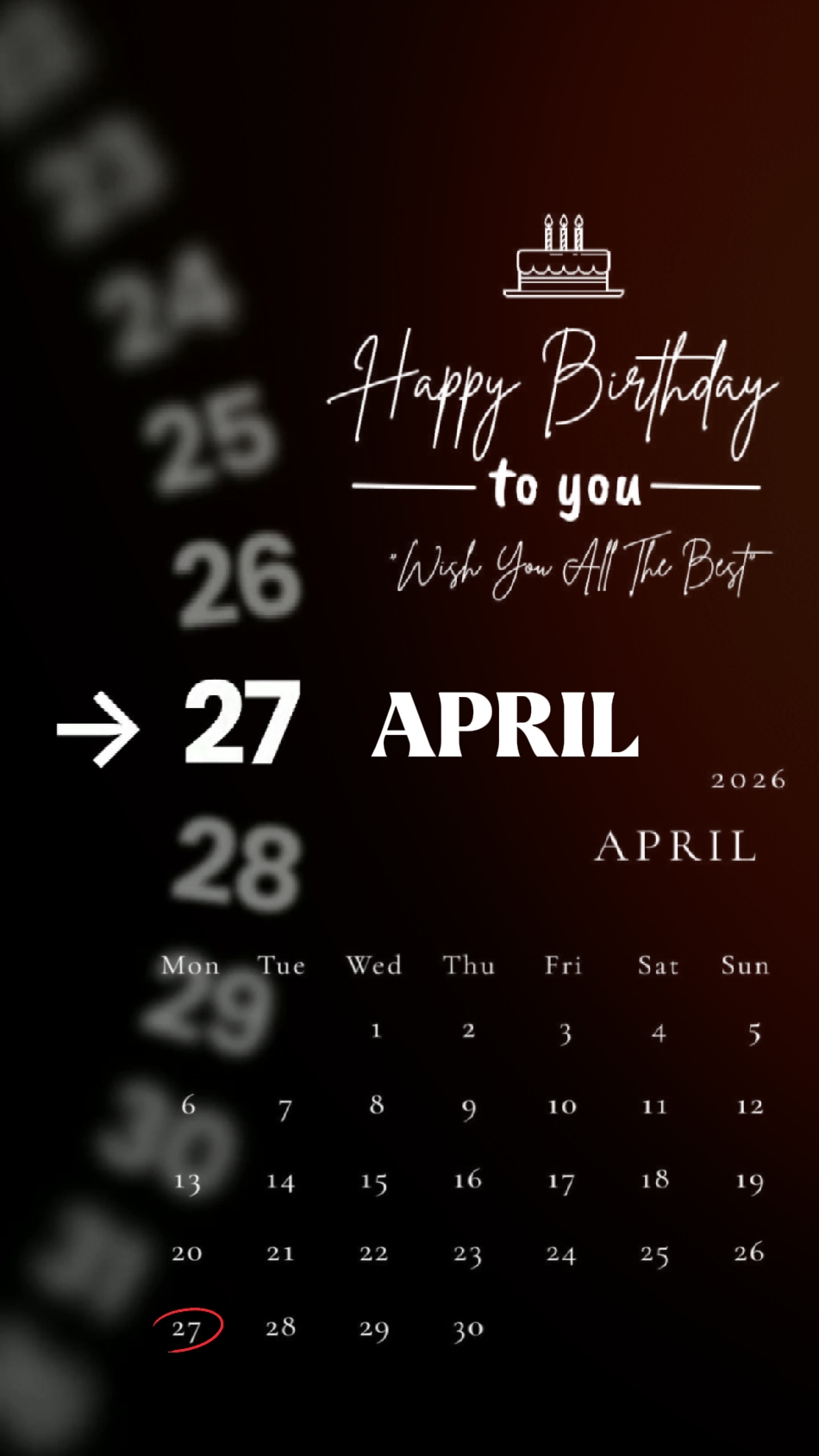 ANNIVERSAIRE 27 AVRIL