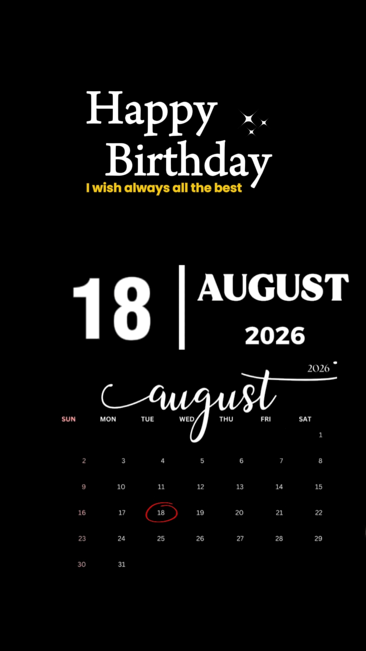 BIRTHDAY 18 AUGUST 