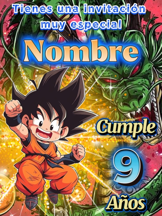 Goku pequeño invitac