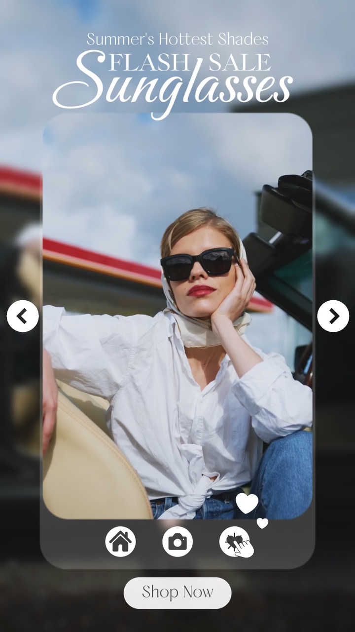 Ventas de verano Industria de la moda Gafas de sol Estilo UI Pantalla Estilo TikTok