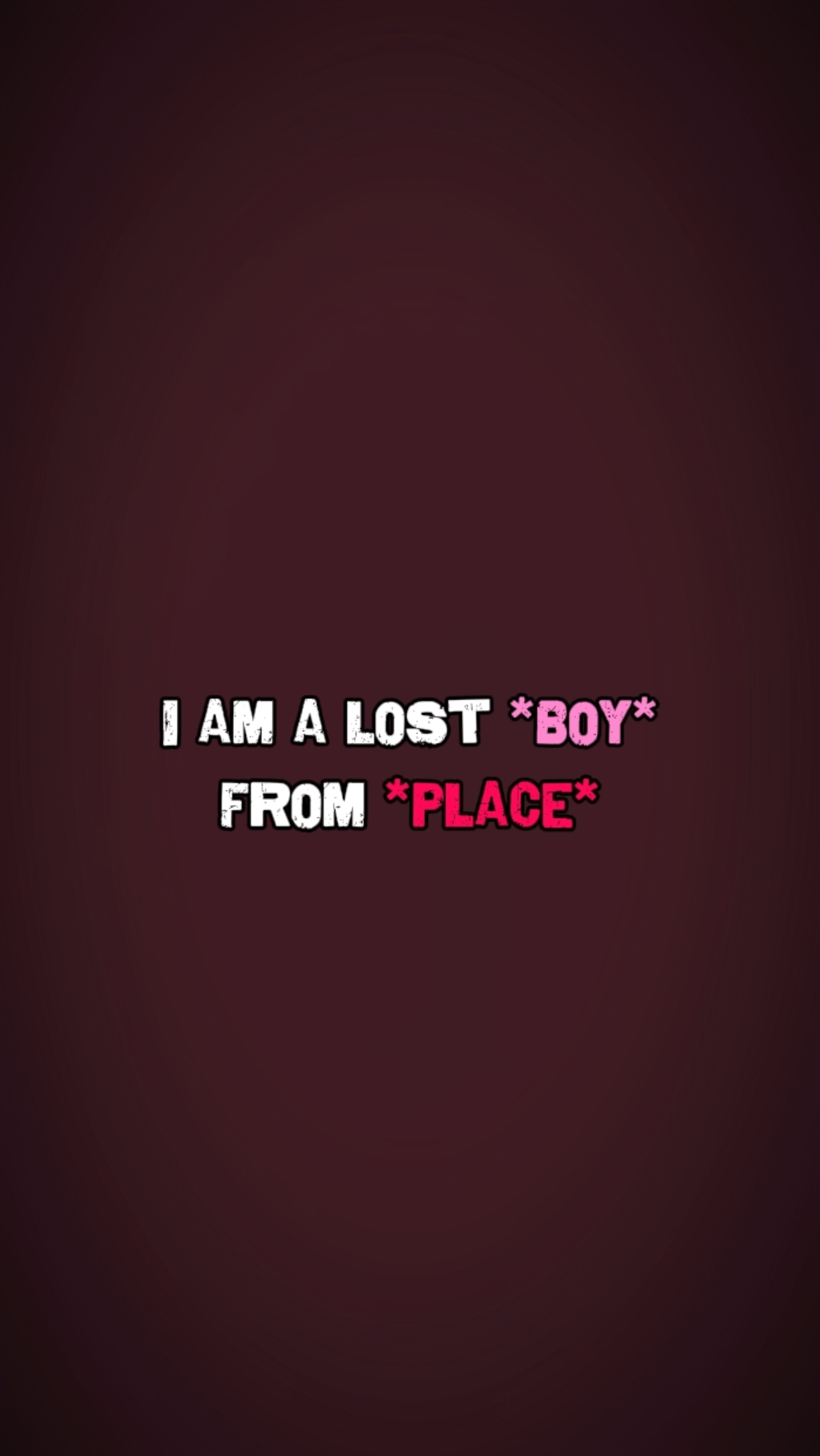 I'm a lost boy