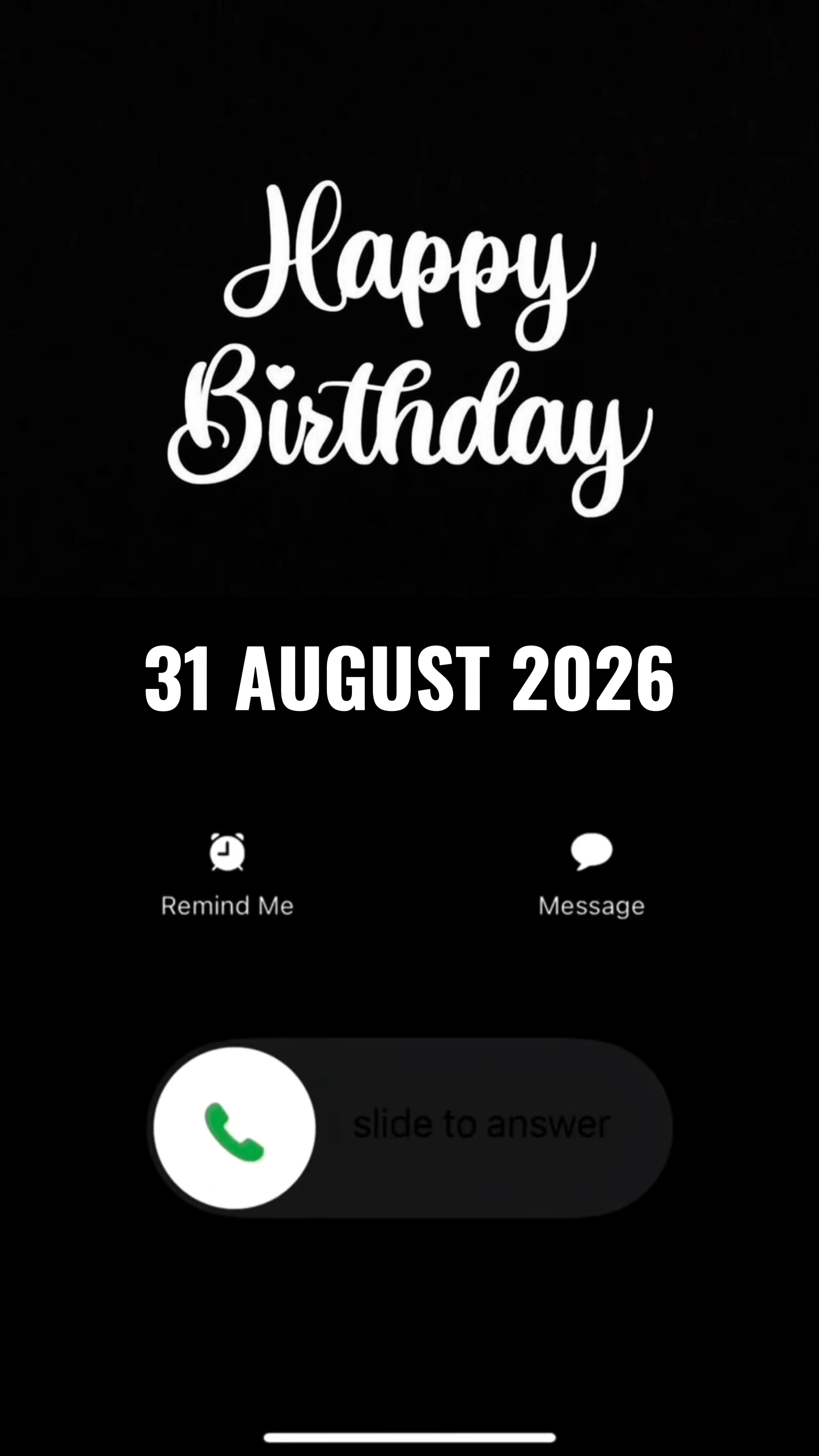 HBD 31 AUGUST 2026