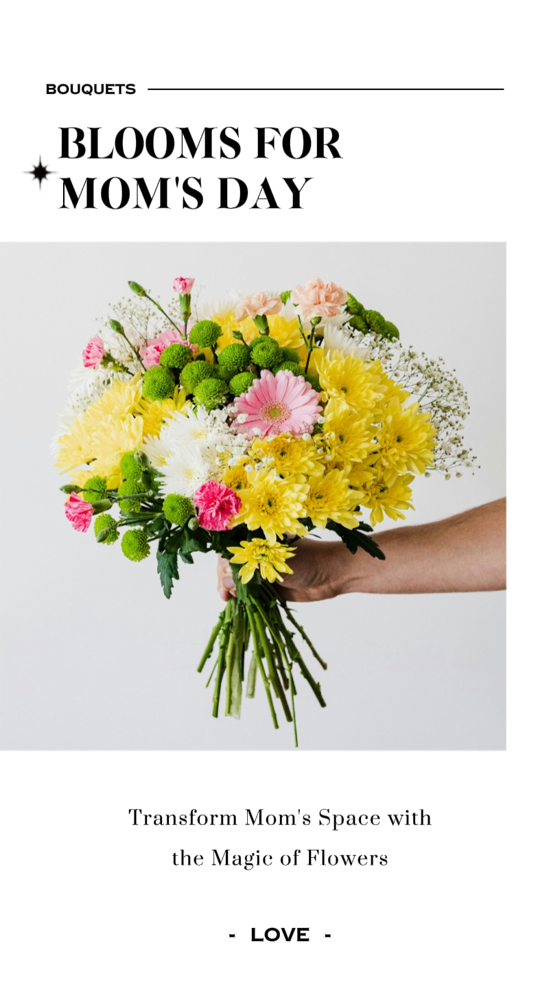 Exhibición De Productos De Estilo Elegante Del Día De La Madre Para Florería
