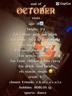 October stats