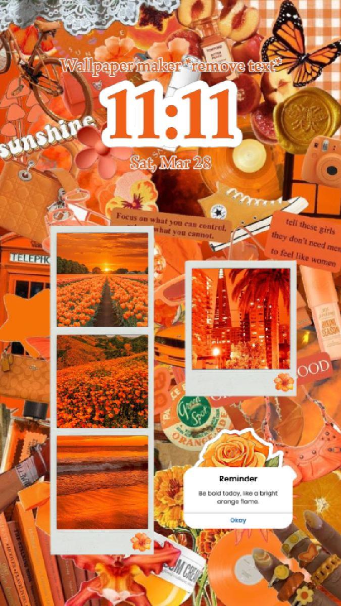 papier peint orange 
