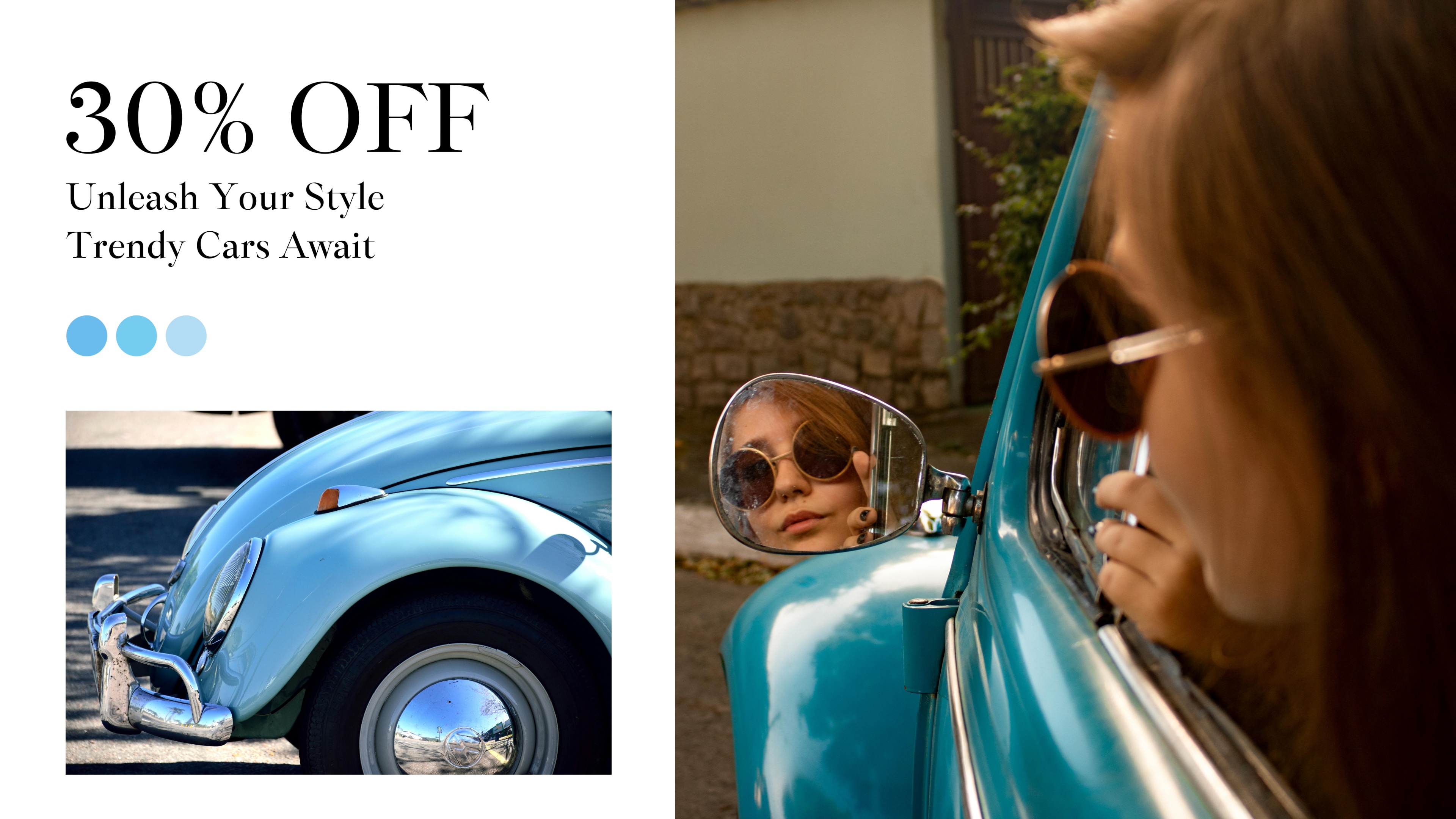 Modèle de promotion des ventes d'affichage de berline de style frais