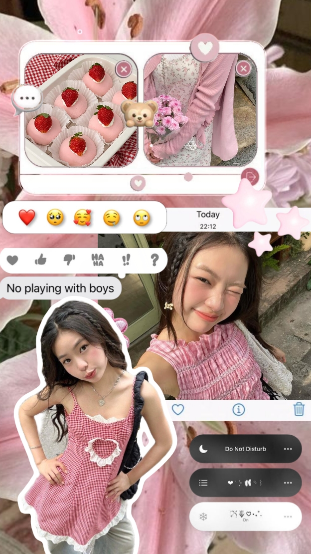 merah muda template lucu