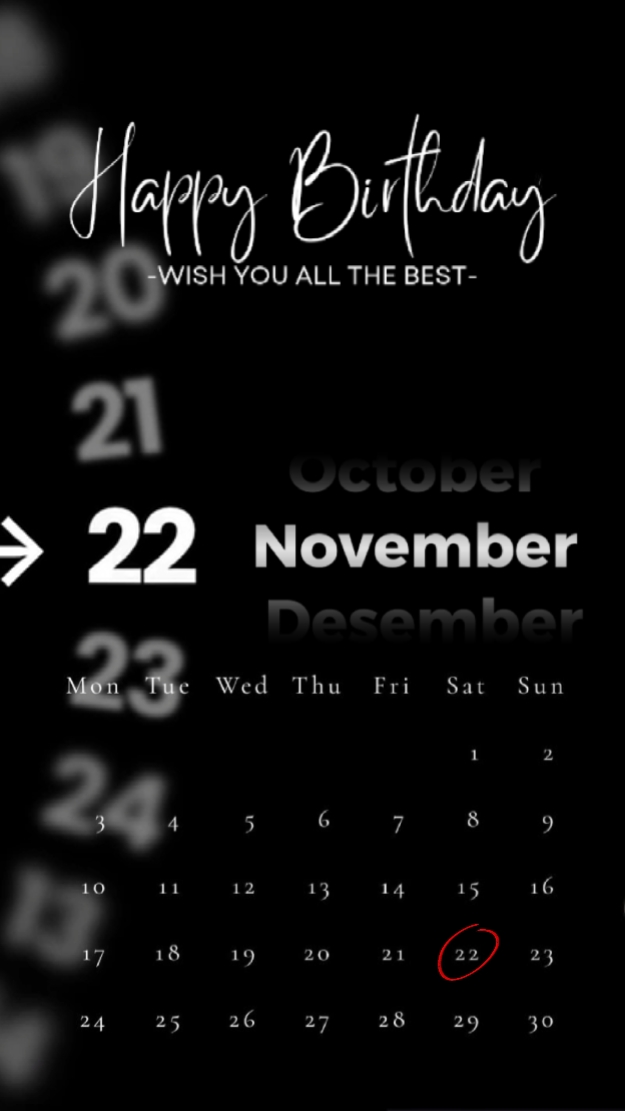 HBD 22 NOVEMBER 