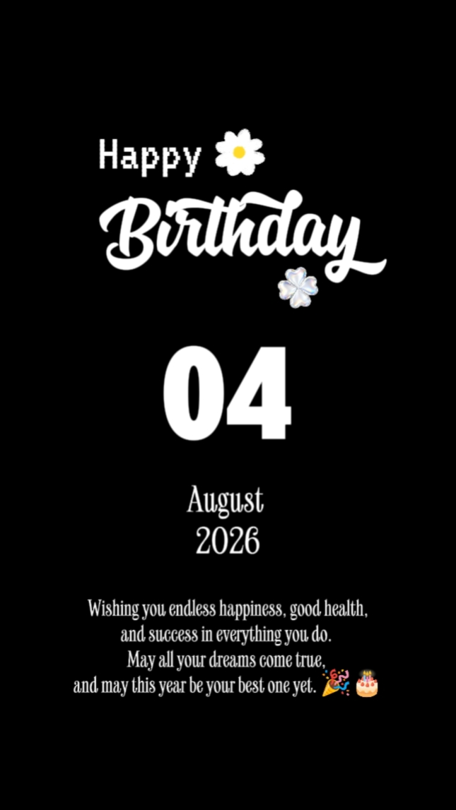 Aniversário 4 de agosto 