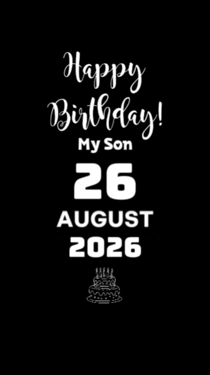 HBD SON 26 AUGUST 