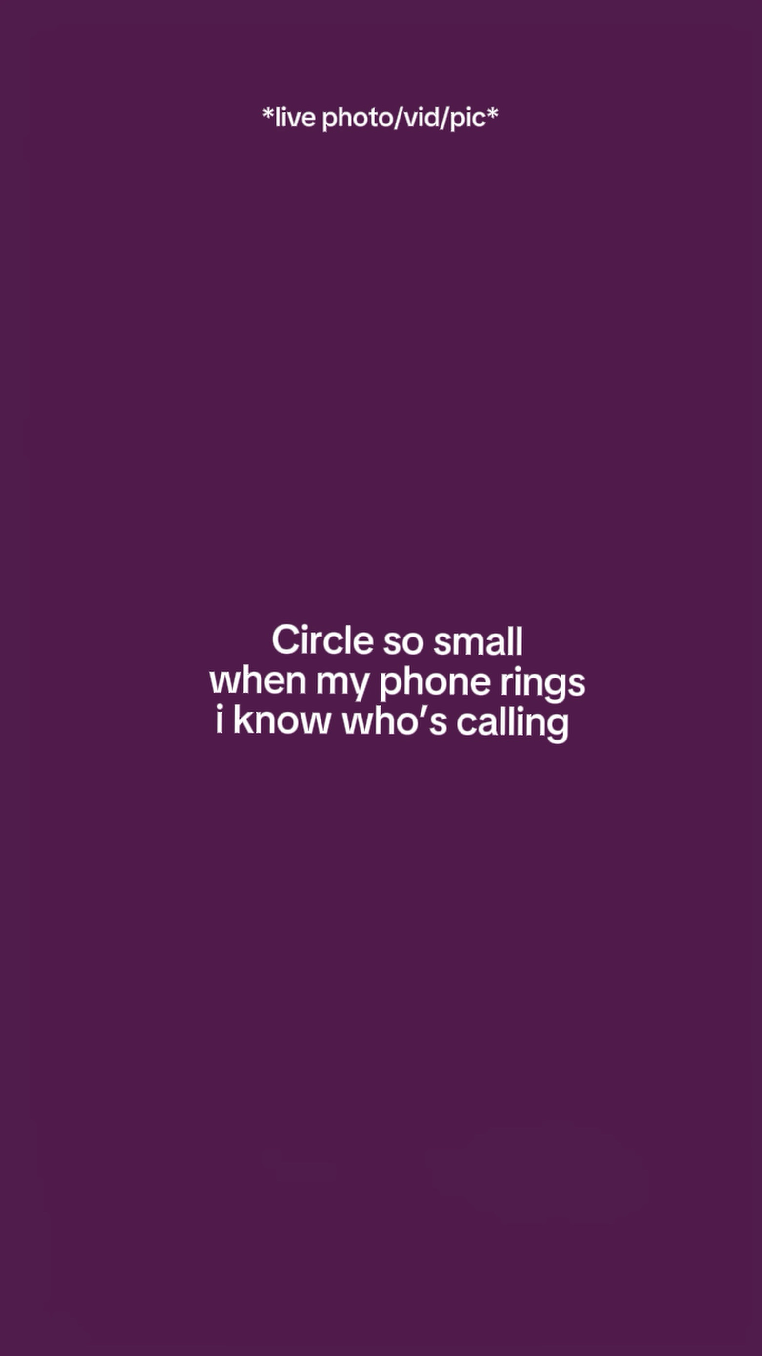 Circle so small 