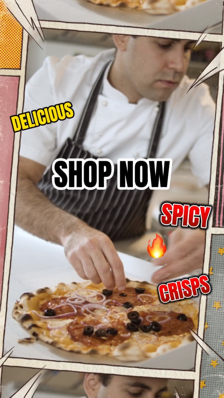 Exhibición De Productos Alimenticios Para Pizza Estilo Tiktok