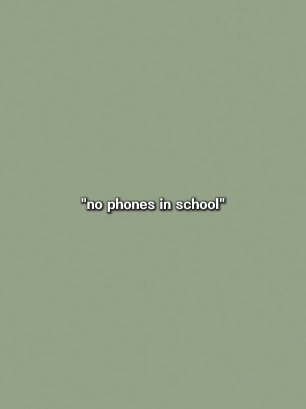 no phones in shool