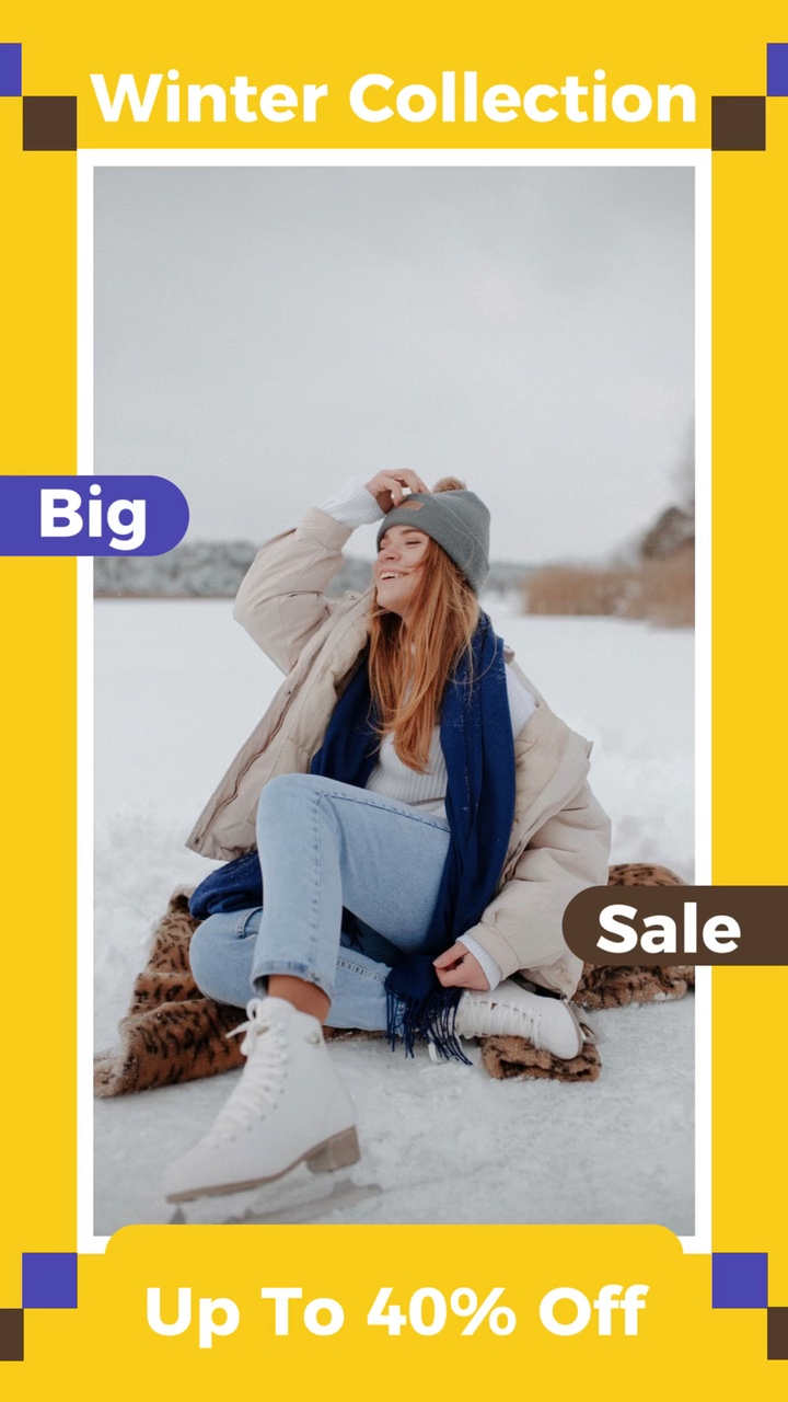 Coleção de Inverno Venda Design de Animação Estilo TikTok
