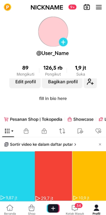 Faux Akun tik tok 