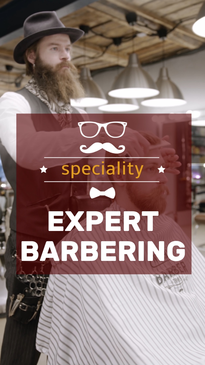 Promotion de salon de coiffure pour hommes dans un style minimaliste