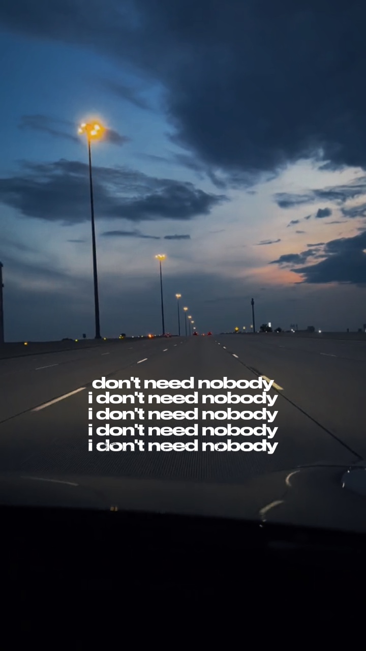 Don't need nobody