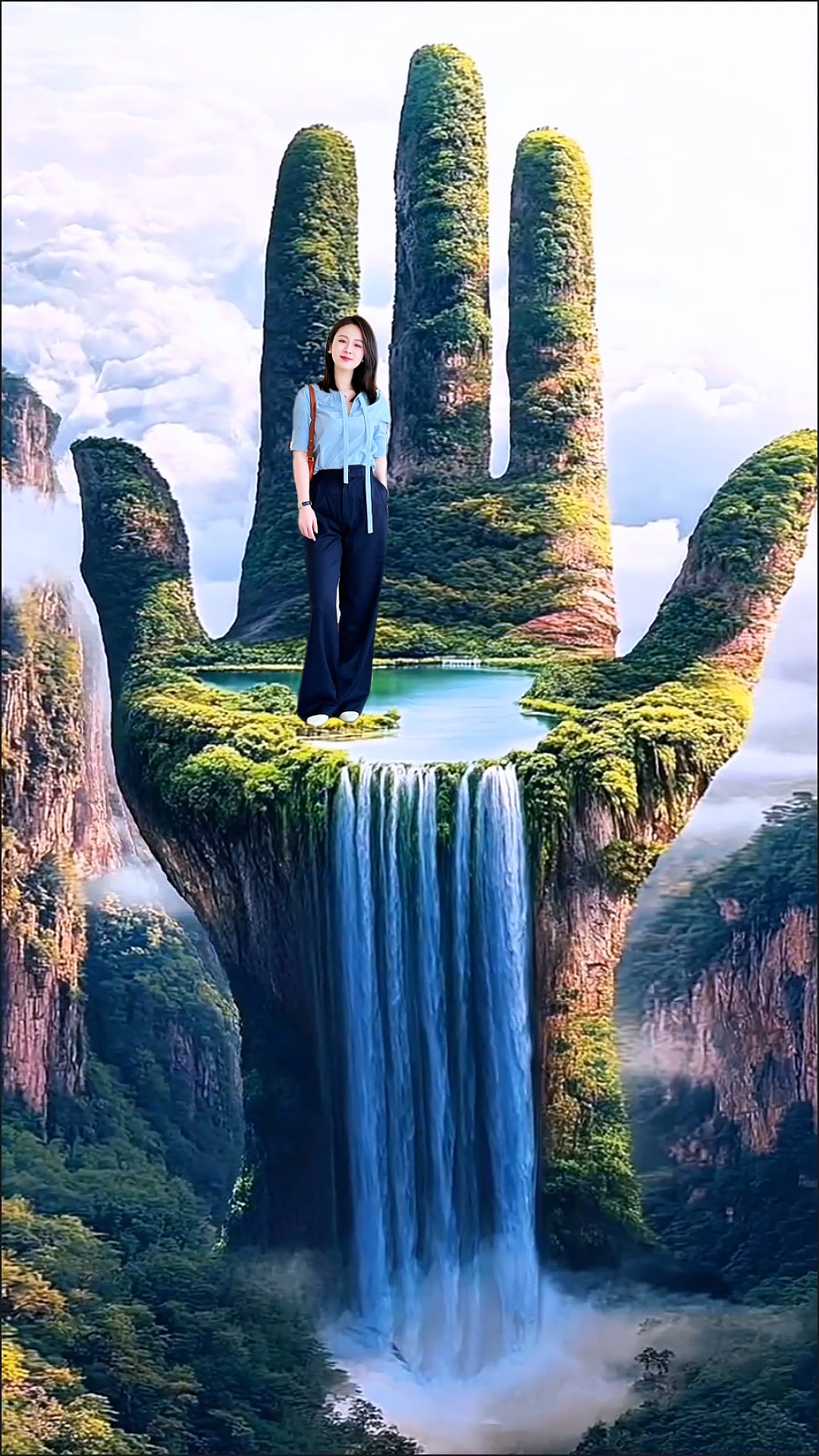 Vue sur la cascade