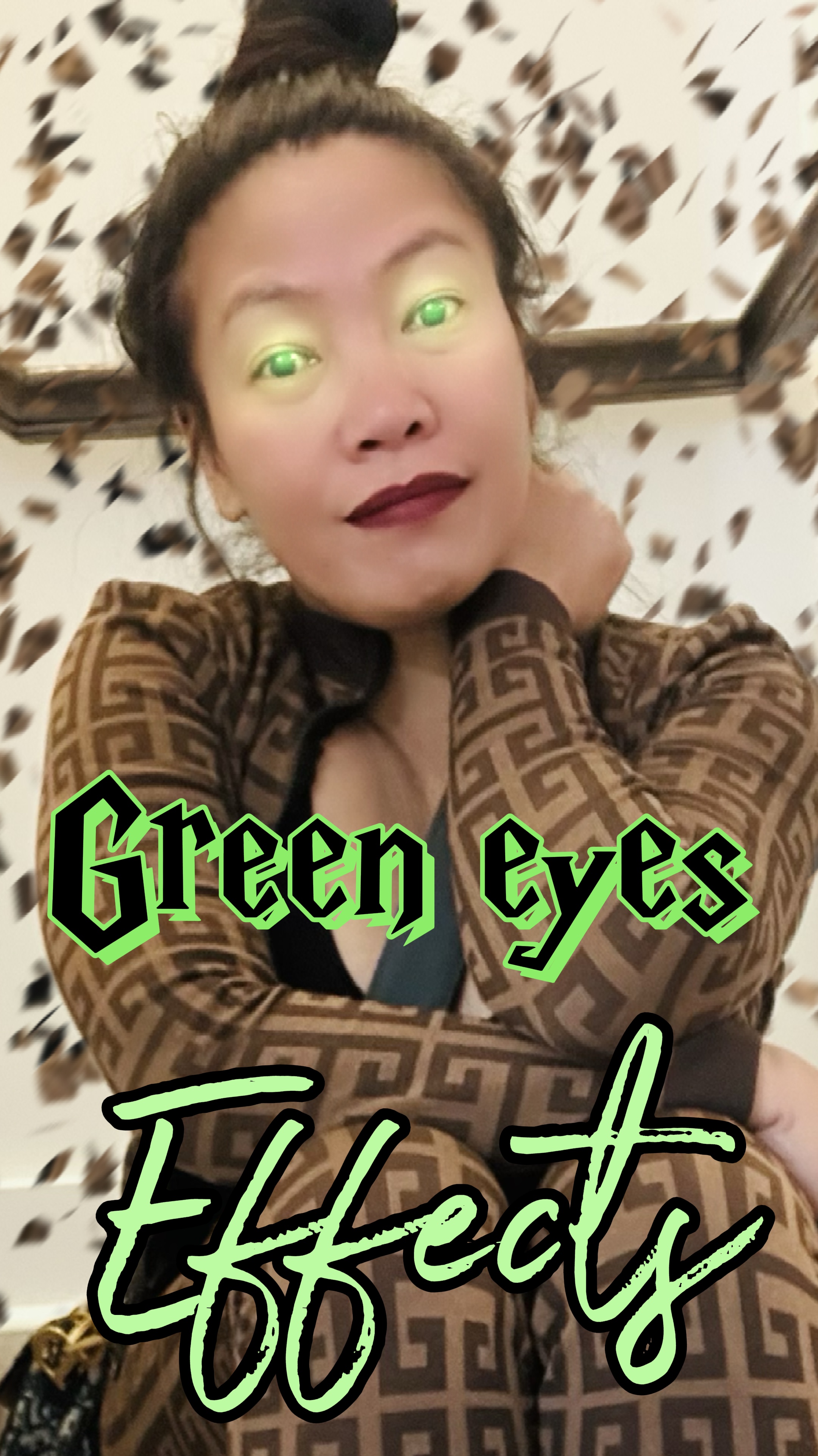 Green eyes effect 