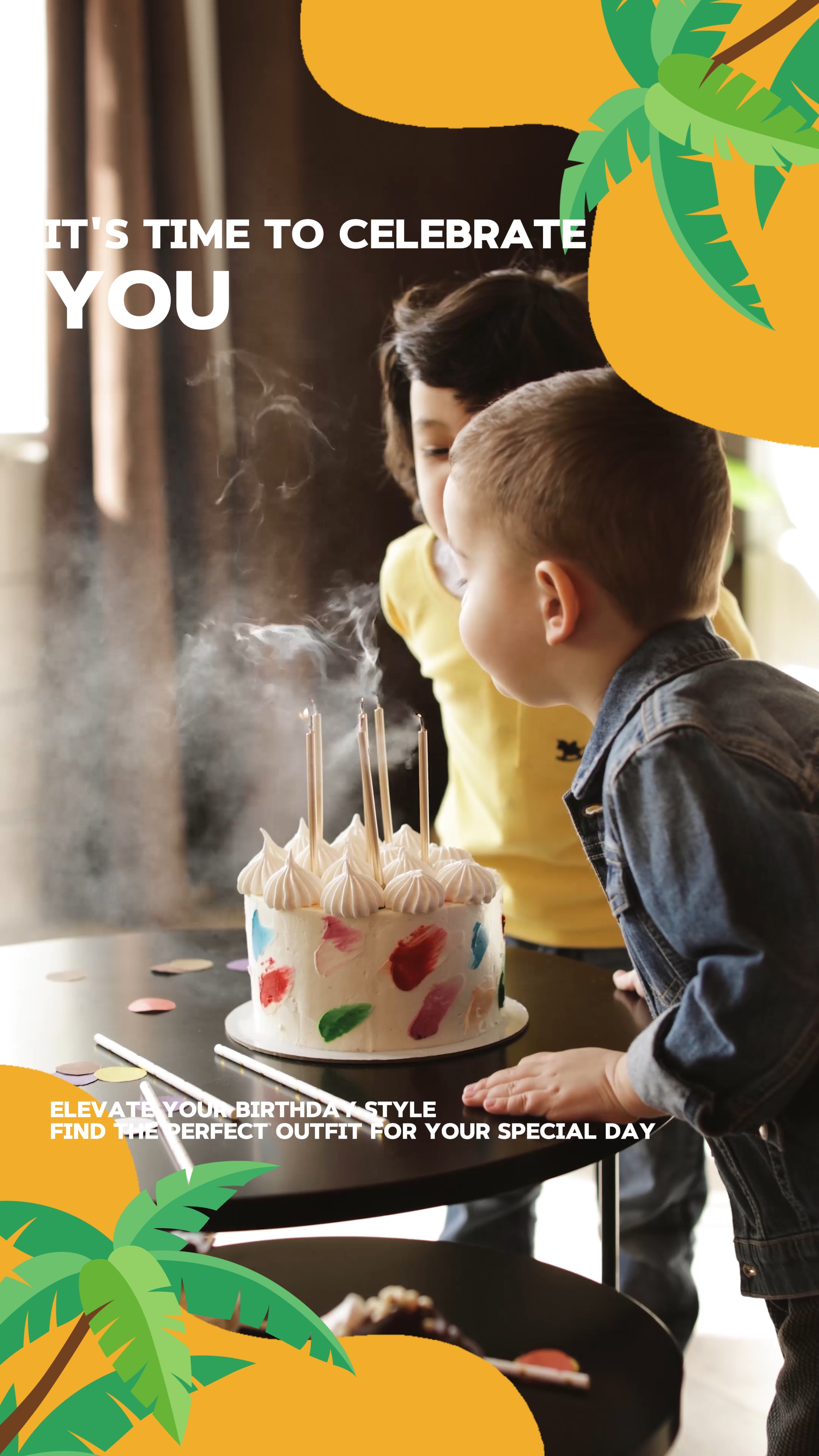 Modèle de promotion de fête d'anniversaire en famille