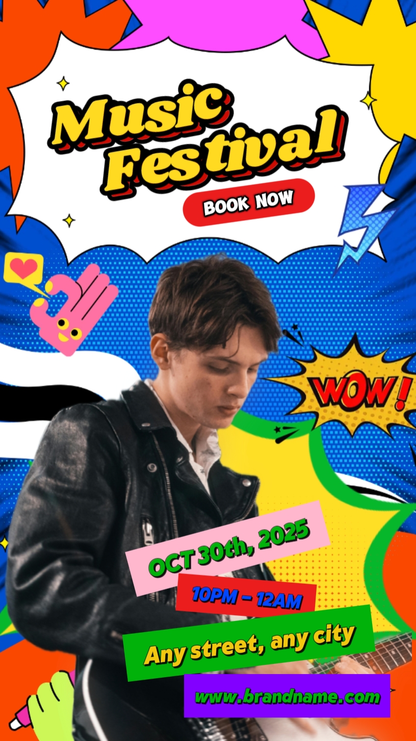 Pop Art Style Musikfestival IG-Rollen