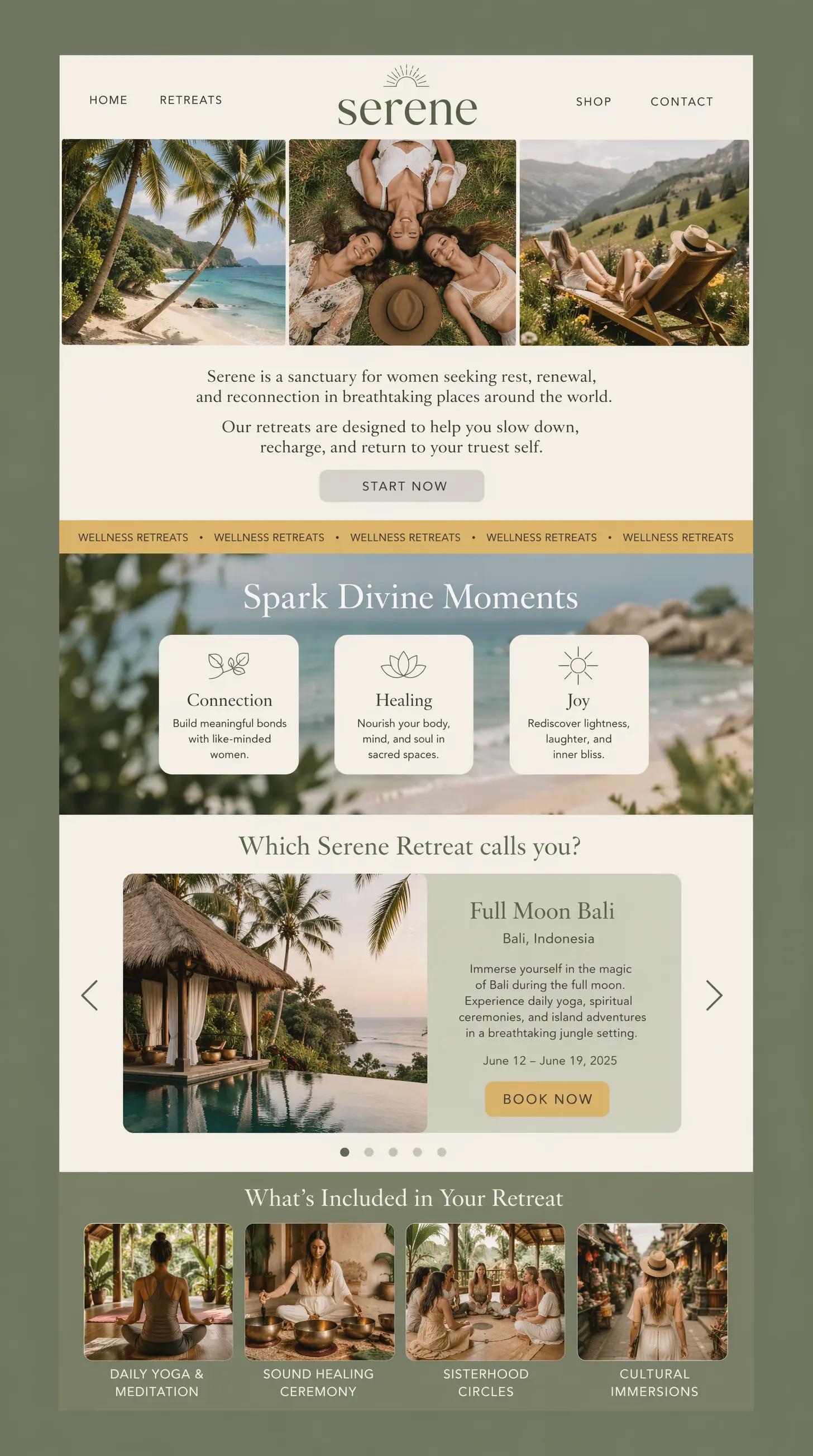 Website-Serene Retreat Mockup