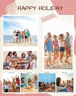 Non-marketing photo collage pink happy holiday