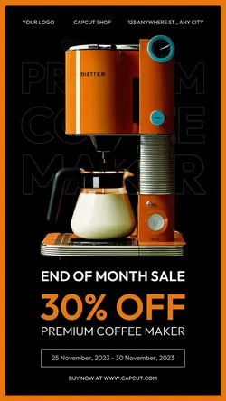 Electronic Coffee Maker Sale Instagram Story