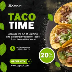 Food Taco Promotion Black and Green