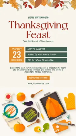 Thanksgiving Feast Invitation Instagram Story