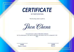 Non-Marketing-Certificate Blue Gradien Minimalist