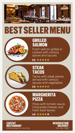 Best Seller Menu Restaurant Instagram Story