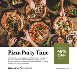 White Elegant Pizza Promotion Instagram Post