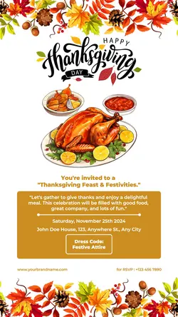 Happy Thanksgiving Invitation for Instagram Story