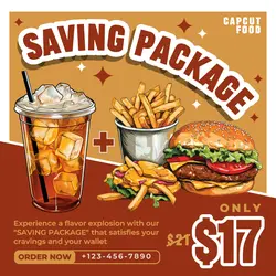 Fast Food Saving Package Promotion Instagram Post