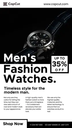 Mens Fashion Watches Sales Promotion Insta Story