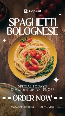 Food Pasta Spaghetti Promotion Instagram Story