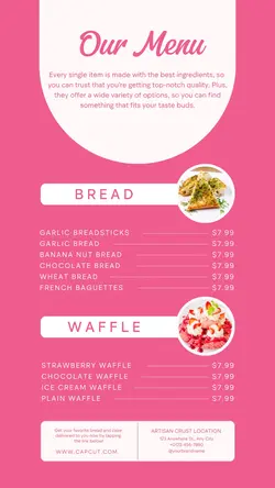 Food Bakery Menu Instagram Story