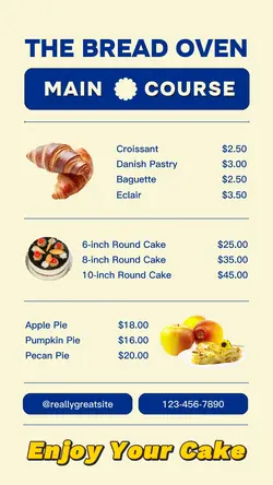 Ivory Modern Minimalist Bakery Menu Instagram Story
