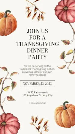 Thanksgiving Dinner Party Invitation Tiktok Post