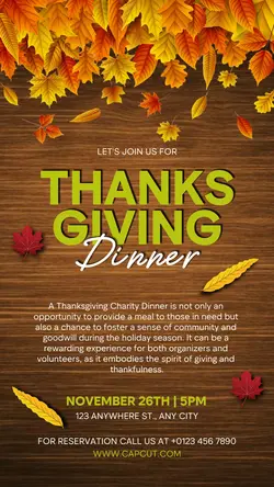 Thanksgiving Charity Dinner Instagram Story
