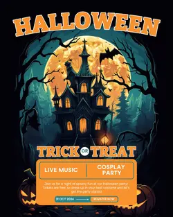Orange Halloween Party Instagram Post 
