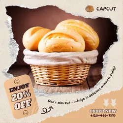 Food Bread Promo Sale Instagram Post Paper Style