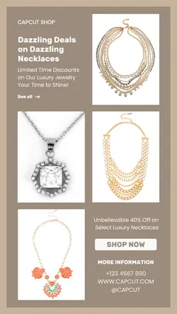4 Multi-product Image Jewelry Luxury Necklace for Instagram Story