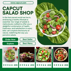 Business promotion template design, minimalist salad display design for Instagram Post